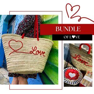 Heart French Market Bag (Shoulder Bag) Bundle